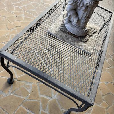 Wrought Iron Table and Gazing Ball