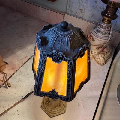 Antique Slag Glass Lamp