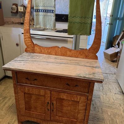Antique Wash Stand with Marble Top
