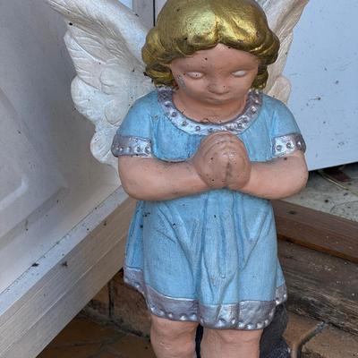 Painted Concrete Angel