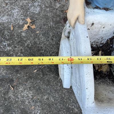 Little Boy with Cart Concrete Planter