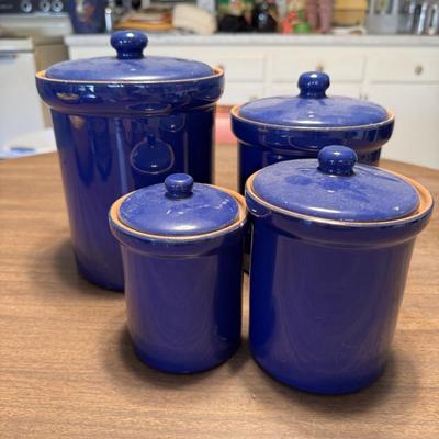 Glazed Pottery Canister Ser