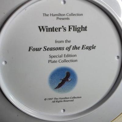 Hamilton Collection “Winter’s Flight” – Four Seasons of the Eagle – 1997 Framed Collector Plate