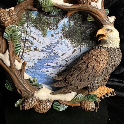 Hamilton Collection “Winter’s Flight” – Four Seasons of the Eagle – 1997 Framed Collector Plate