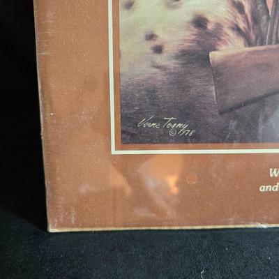 Robert Louis Stevenson Cowboy poster and a Framed A. Christen 1963 Oxen with covered wagon artwork