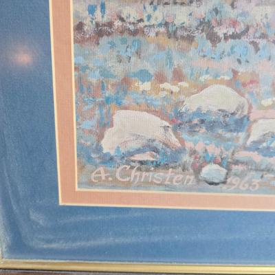 Robert Louis Stevenson Cowboy poster and a Framed A. Christen 1963 Oxen with covered wagon artwork