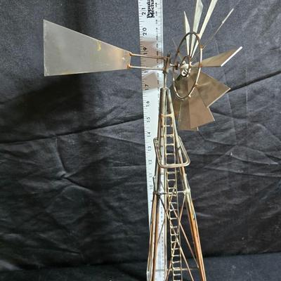 Free standing WITTROCK Metal Art Windmill 14.5", Signed Art Sculpture Wittrock 78, 1978 - with framed artwork, coasters and more