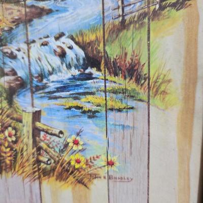 Free standing WITTROCK Metal Art Windmill 14.5", Signed Art Sculpture Wittrock 78, 1978 - with framed artwork, coasters and more