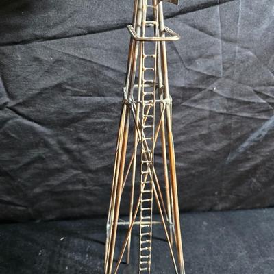 Free standing WITTROCK Metal Art Windmill 14.5", Signed Art Sculpture Wittrock 78, 1978 - with framed artwork, coasters and more