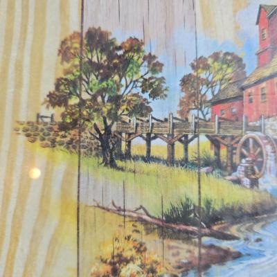 Free standing WITTROCK Metal Art Windmill 14.5", Signed Art Sculpture Wittrock 78, 1978 - with framed artwork, coasters and more