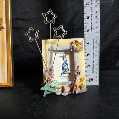 Free standing WITTROCK Metal Art Windmill 14.5", Signed Art Sculpture Wittrock 78, 1978 - with framed artwork, coasters and more