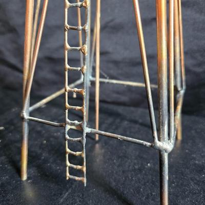 Free standing WITTROCK Metal Art Windmill 14.5", Signed Art Sculpture Wittrock 78, 1978 - with framed artwork, coasters and more