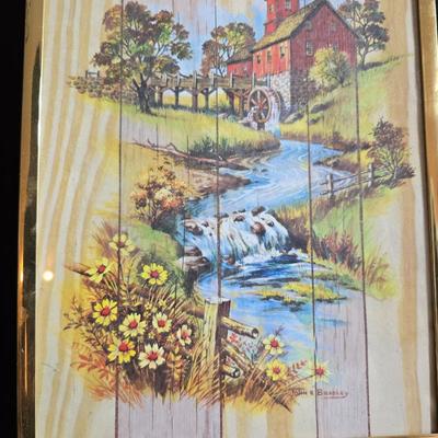 Free standing WITTROCK Metal Art Windmill 14.5", Signed Art Sculpture Wittrock 78, 1978 - with framed artwork, coasters and more