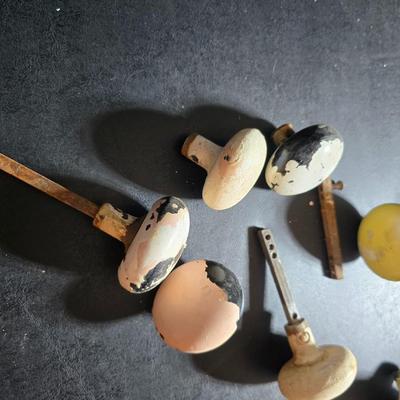 Four antique metal doorknobs - vintage doorknobs -