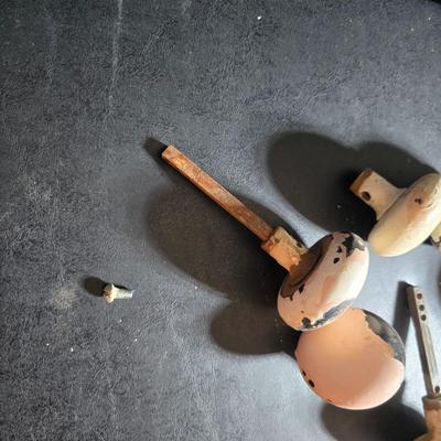 Four antique metal doorknobs - vintage doorknobs -