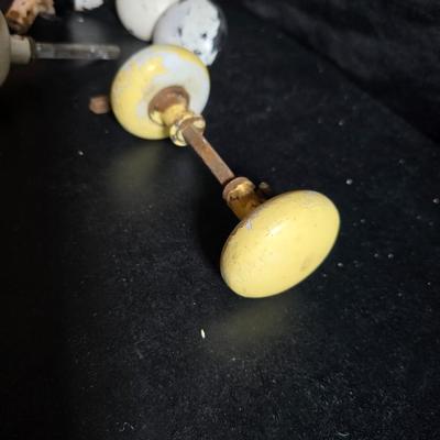 Four antique metal doorknobs - vintage doorknobs -