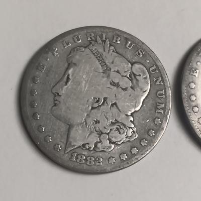 1896-O and 1882 MORGAN SILVER DOLLARS