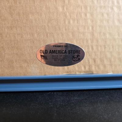 Framed Clown wall art - 1979 Hallmark cards Inc. PTR250 With George Good Corporation pewter clown figurine playing an accordion.