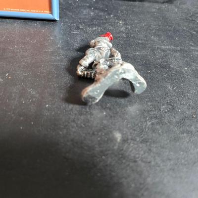 Framed Clown wall art - 1979 Hallmark cards Inc. PTR250 With George Good Corporation pewter clown figurine playing an accordion.