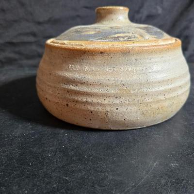 Vintage boho studio pottery signed Donabe Pot - prepare soups, stews, rice, and steamed dishes