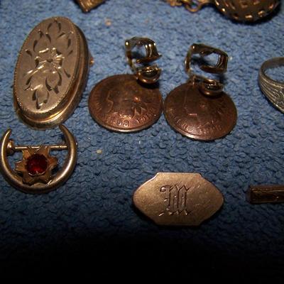 LOT 128 WONDERFUL OLD JEWELRY INDIAN HEAD PENNY EARRINGS