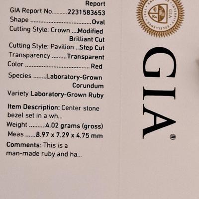 Sterling Silver GIA CERTIFIED LAB GROWN RUBY & SAPPHIRE $1000