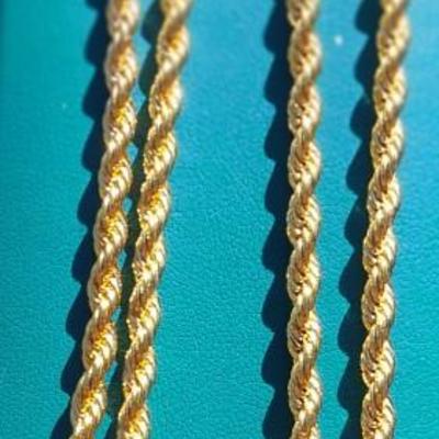 14kt Gold Layered Rope Chain