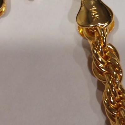 Solid 14k Yellow Gold Filled Rope Chain Necklace (6 mm, 36 inch)