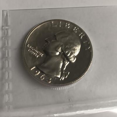 TWO 1963 UNC QUARTERS