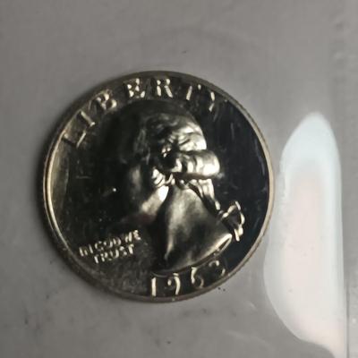 FOUR 1963 UNC SILVER QUARTERS