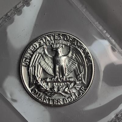 FOUR 1963 UNC SILVER QUARTERS
