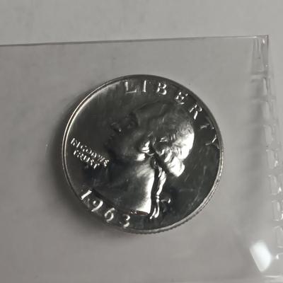 FOUR 1963 UNC SILVER QUARTERS