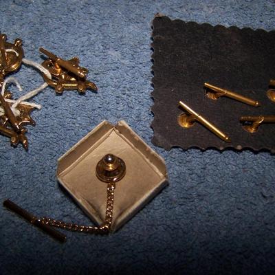 LOT 141 FAB VINTAGE CUFFLINKS/TIE CLASPS&TACS/BUTTONS SEVERAL BLACK PEARLS