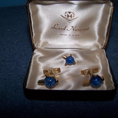 LOT 141 FAB VINTAGE CUFFLINKS/TIE CLASPS&TACS/BUTTONS SEVERAL BLACK PEARLS