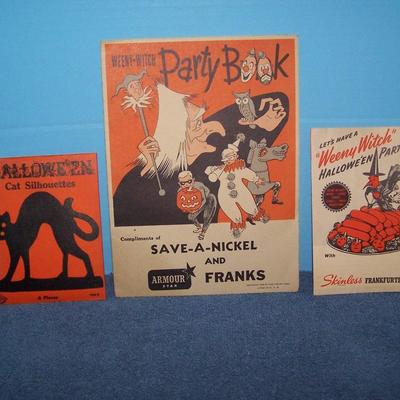 LOT 142 FABULOUS VINTAGE HALLOWEEN PAPER WEENY WITCH PARTY BOOK++