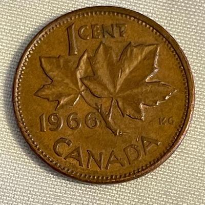 1945 WHEAT US PENNY AND CANADIAN 1966 CENT