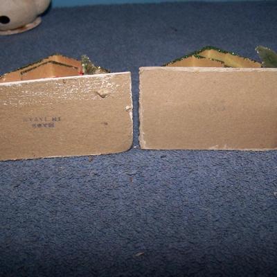 LOT 154 GRAND VINTAGE CHRISTMAS DECOR--HOUSES/SNOWMAN/BIRD