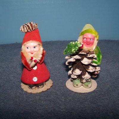 LOT 155 SPECIAL VINTAGE CHRISTMAS CANDY CONTAINER/TRINKET BOX/FIGURES+