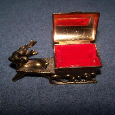 LOT 155 SPECIAL VINTAGE CHRISTMAS CANDY CONTAINER/TRINKET BOX/FIGURES+