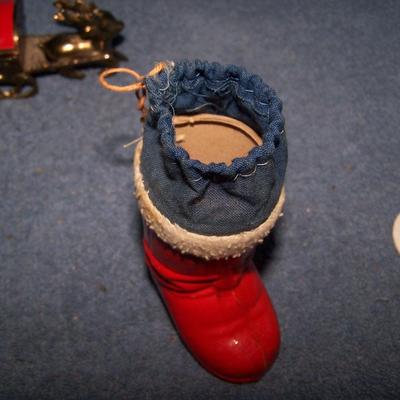 LOT 155 SPECIAL VINTAGE CHRISTMAS CANDY CONTAINER/TRINKET BOX/FIGURES+