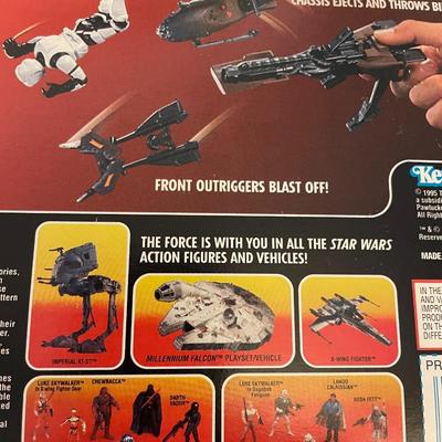 SEALED STAR WARS IMPERIAL SPEEDER BIKE (EXPLODES AND EJECTS RIDER IN BATTLE)