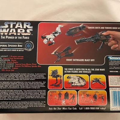 SEALED STAR WARS IMPERIAL SPEEDER BIKE (EXPLODES AND EJECTS RIDER IN BATTLE)