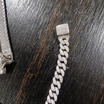 PANDORA BRACELET, HOOP EARRINGS, WOMENS BULOVA WATCH, AND 925 RING