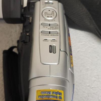 Sale Photo Thumbnail #691: JVC Super VHS video camera with a couple tapes, a converter, battery, charger cord and case. Fits large flat rate box