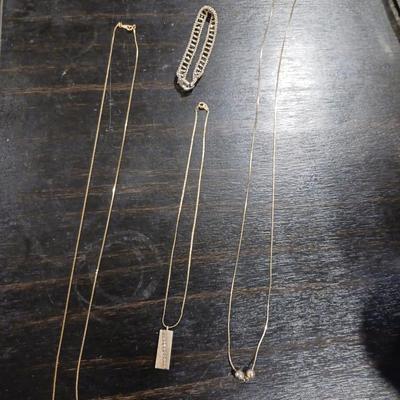 GOLD TONE NECKLACES AND BRACELET