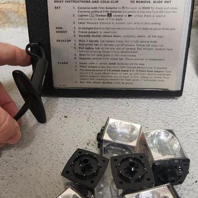 Sale Photo Thumbnail #714: Pair of Polaroids - Pronto RF and Square Shooter 2 with bag.  Few flash squares as well. Fits larger flat rate box