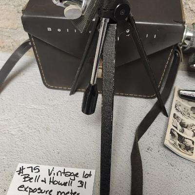Sale Photo Thumbnail #721: Bell and Howell 311 in case...camera is in thought shape. Old tripod, Univex and exposure meter