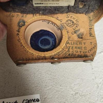 Sale Photo Thumbnail #734: Argus C3 camera with neat writing inside the case and L3 light meter. Fits medium flat rate box