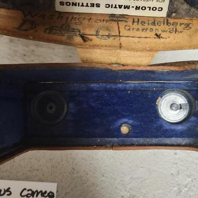 Sale Photo Thumbnail #735: Argus C3 camera with neat writing inside the case and L3 light meter. Fits medium flat rate box