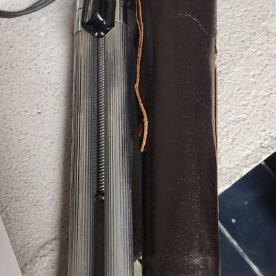 Sale Photo Thumbnail #750: Pair of sun guns, tripod (heavy) battery pack and exposure meter. Fits large flat rate box